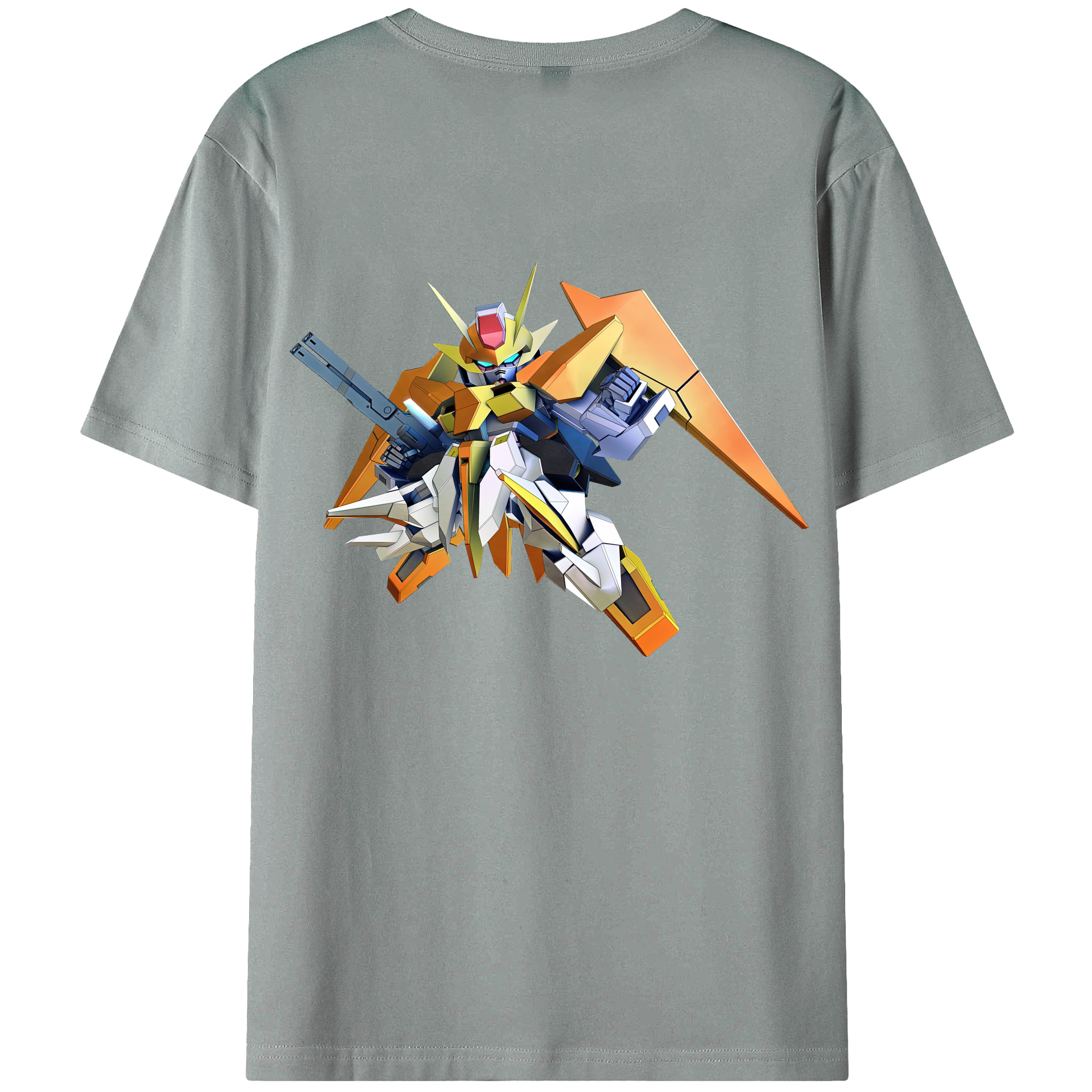 （画像用） 機動戦士ガンダム Mobile Suit Gundam 綿100％ メンズ半袖Tシャツ（バックプリント） 通気性